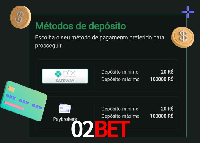 O cassino 02bet oferece uma grande variedade de métodos de pagamento